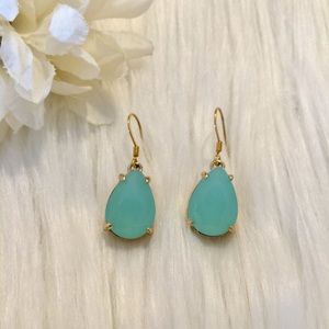 Handmade turquoise & gold dangling earrings. New!